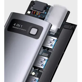 Baseus Metal Gleam 4in1 Hub, USB-C zu 3x USB 3.1 + USB-C PD + Ethernet RJ45