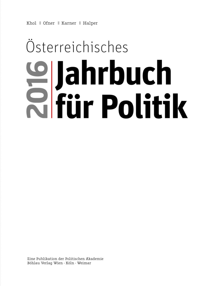 Österreichisches Jahrbuch Für Politik / Jahr 2016 / Österreichisches Jahrbuch Für Poltik 2016  Kartoniert (TB)