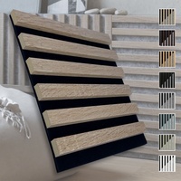 MARBET DESIGN Akustikpaneele Akustikquadrate 30x30cm Wandverkleidung Holz - (1 Paneel, schwarz - Sonoma Eiche) vertikal Akustikfilz Lamellenwand Platten