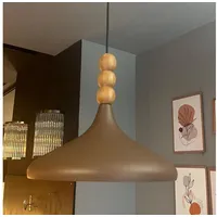 Bamyum Champion Pendelleuchte Milchbraun aus Holz und Metall 35