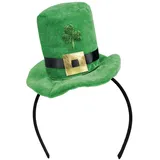 Boland 44908 - Tiara Shamrock, Haarreif, Grün-Schwarz, weicher Mini-Hut, Irland, St. Patricks Day, Karneval, Kostüm, Mottoparty