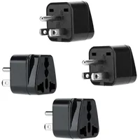 Intirilife 4x Steckdosen Adapter in SCHWARZ – 4er Set