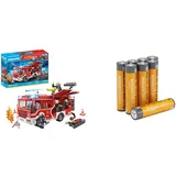 PLAYMOBIL City Action 9464 Feuerwehr-Rüstfahrzeug mit Licht und Sound, Ab 5 Jahren + Batterien: Amazon Basics Pack of 8 x AAA
