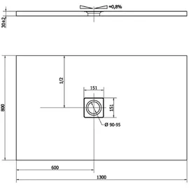 Polysan FLEXIA Duschwanne 130x80x3,5cm