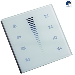 Rutec DMX Touchpanel 4 ZONEN, einfarbig, Glas weiß, dynamisch, IP20 RU-80510