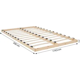 Homestyle4u Komfortbett 120x200 mit Lattenrost Bett Senioren Seniorenbett Massiv extra hoch 3119 - Naturbelassen