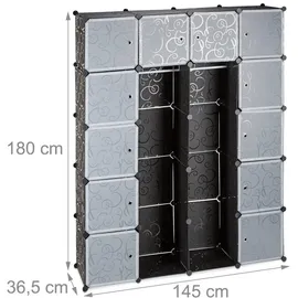 Relaxdays Kleiderschrank 10021971_46 145,0 x 36,5 x 180,0 cm