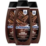 Schauma XTRA Koffein-Shampoo Hair Booster (3x 400 ml), Haarshampoo hilft Haarausfall vorzubeugen, Shampoo mit Koffein aktiviert die Haarwurzel bei kraftlosem & dünnem Haar