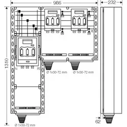 Hensel 20001587 PV-Wechselrichter-Sammler, 220kVA, 3-phasige Wechselrichter Mi PV 7348