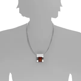 Ostsee-Schmuck Gleiter-Venja Halsreif Silber 925/000 - Bernstein