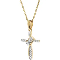 GLIZZ GL8640 Damen-Halskette mit Diamant-Kreuz Gold 333/8K