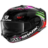 Shark Spartan Carbon Redding Integralhelm - Schwarz/Rot/Neon-Pink/Neon-Grün / XL