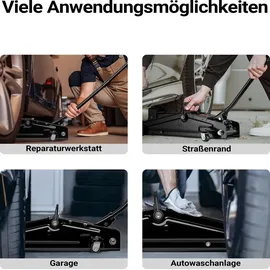 Wiltec Rangierwagenheber Stahl schwarz 13,5-40 cm