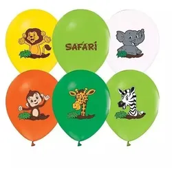 Bunte Safari-Muster-Ballons - 5 Stück.