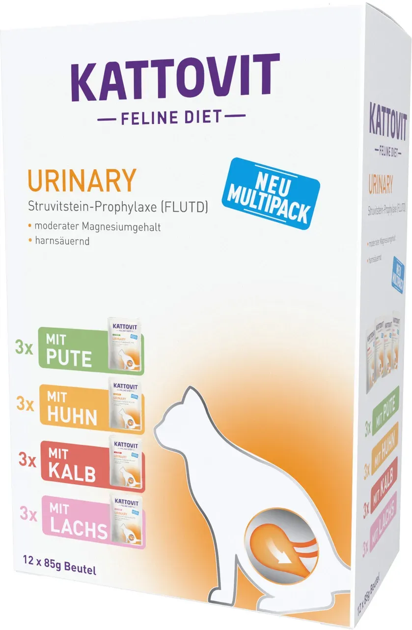 KATTOVIT Urinary Multipack Frischebeutel 12 x 85 Gramm Katzenspezialfutter