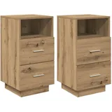 vidaXL Nachtschrank 2 Stk. 36 x 36 x 68 cm Braun
