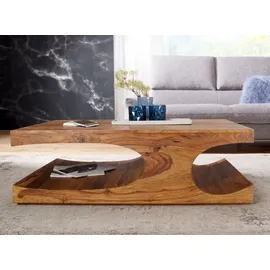 FineBuy Couchtisch Sheesham Braun 120 x 70 x 38 cm