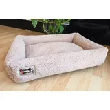 Hundebettenmanufaktur Hundekorb Hundebett Orsetto mit Sherpabezug braun 50 cm x 70 cm