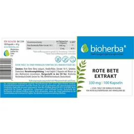 bioherba reichenbach gmbh ood Rote Bete 330 mg Kapseln 100 St.