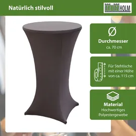 Trutzholm 10x Stehtischhusse Stretch 70 cm anthrazit Tischdecke Husse Bistrotisch Partytisch