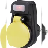 Sygonix SY-4673756 Schaltbare Zwischensteckdose mit Schalter am Gerät 1polig Schwarz, Gelb