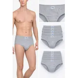 Seher Mensucat Slip Herren Baumwolle Elasthan Unterhosen Basic 6er 10er Pack XS-3XL (Set, 6-St., 6er oder 10er Pack) hoher Tragekomfort grau 3XL