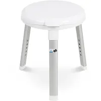 Weinberger Drehbarer Duschhocker Badstuhl Runde Sitzfläche 3 Beine Höhenverstellbar