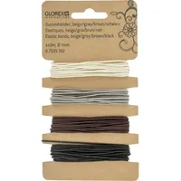 Glorex  Glorex Dekoband Glorex Gummibänder beige/grau/braun/schwarz 4 x 3