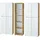 KADIMA DESIGN Büro-Set MUENCHEN 3-teilig 240cm breit Glasfront 2 Schrank Abschließbar & Regal Chalet-Eiche-Nb./Weiß
