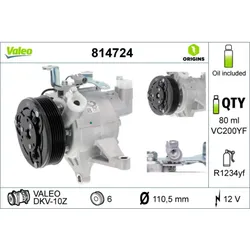 Kompressor Klimaanlage VALEO 814724