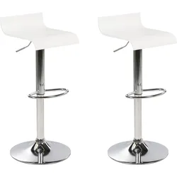 Set mit 2 Barstühlen VALENCIA drehbar Weiß