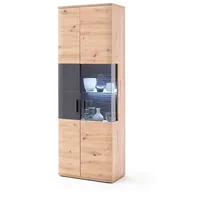MCA Furniture Vitrine Vitrine Cortona, Balkeneiche / anthrazit, ohne