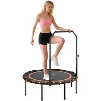 sportnow Fitness-Trampolin Ø114 cm Schwarz/Orange