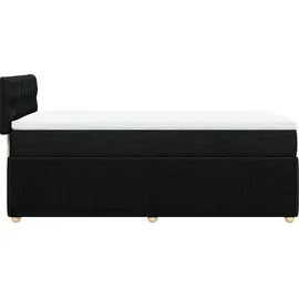 vidaXL Boxspringbett mit Matratze Schwarz 80x200 cm Stoff