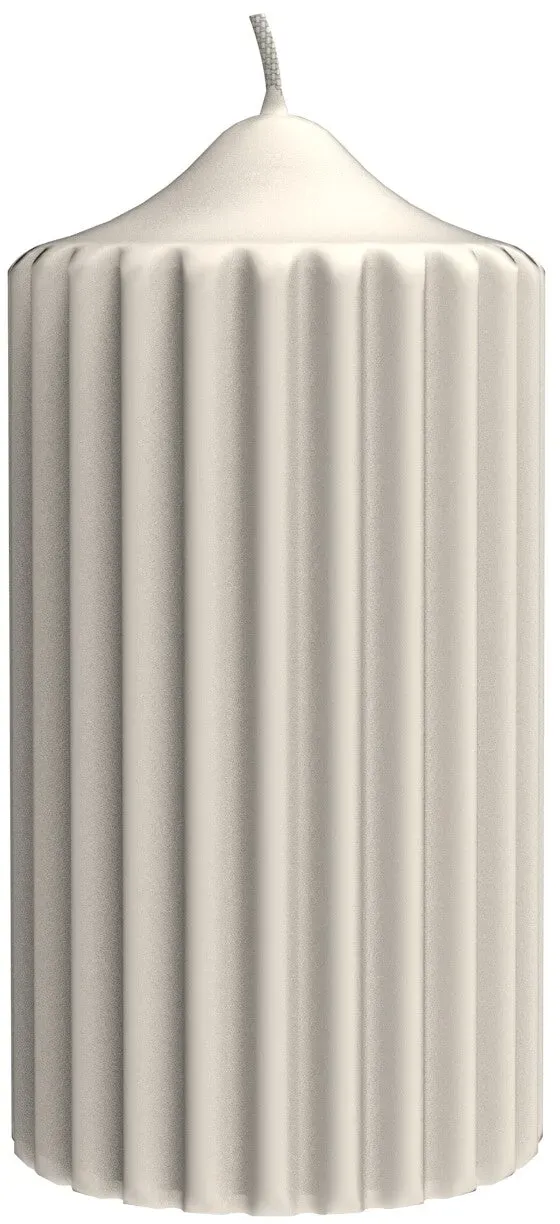 ENGELS SAMT Rillenstumpen - verschiedene Farben und Größen - Ø 8 H 15 cm / Elfenbein