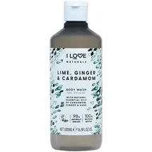 I love Lime, Ginger & Cardamon Body Wash, Natural Oils Of Cardamon, Ginger & Sage, Formulated Using Essential Oils For Silky Smooth Skin, 100% Recycled Bottle & Vegan-Friendly - 500ml