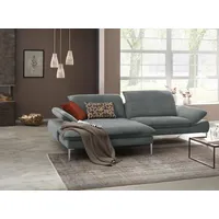 W.Schillig Ecksofa »enjoy&MORE«, mit Sitztiefenverstellung, Füße Chrom glänzend, Breite 294 cm blau