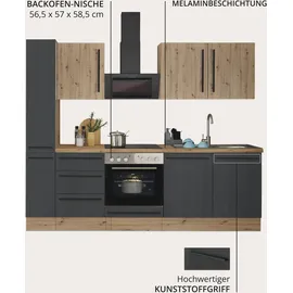 kochstation Küchenzeile Florida 240 cm schwarz