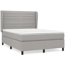 vidaXL Boxspringbett mit Matratze Hellgrau 140x200 cm Stoff1396664