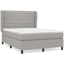 vidaXL Boxspringbett mit Matratze Hellgrau 140x200 cm Stoff1396664