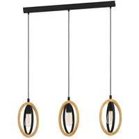 EGLO Pendelleuchte Basildon schwarz, braun