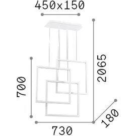 Ideal Lux Frame LED Pendellampe Metall weiß