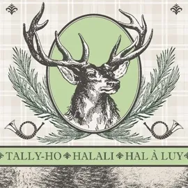 Mank Serviette Airlaid Halali, 40 x 40 cm, 50 Stück - Hirsch Jagdruf