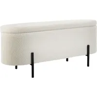 Tectake Truhenbank Bouclé Beige 96 x 36 x 43 cm