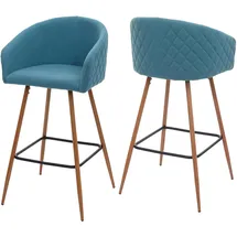MCW Barhocker D72 2er-Set 60 x 45 x 100 cm Türkis