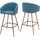 MCW Barhocker D72 2er-Set 60 x 45 x 100 cm Türkis