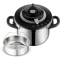 Tefal »Clipso+ CHEF, 6 Liter Dampfkochtopf«, Edelstahl, 4 Kochprogramme,