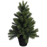 Creativ deco Künstlicher Weihnachtsbaum »Weihnachtsdeko aussen, künstlicher Christbaum, Tannenbaum«, mit schwarzem Kunststoff-Topf, grün