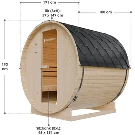 Artsauna Spitzbergen 180 inkl. 6 kW Ofen