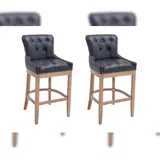 CLP Barhocker Lakewood 2er Set gepolstert  schwarz